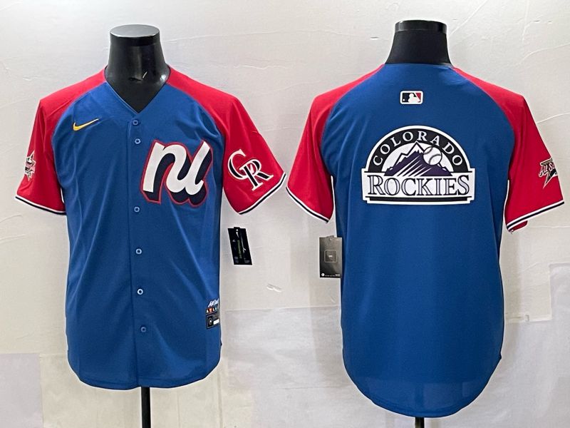 Men Colorado Rockies Blank Blue red All star 2025 Nike MLB Jersey style 03